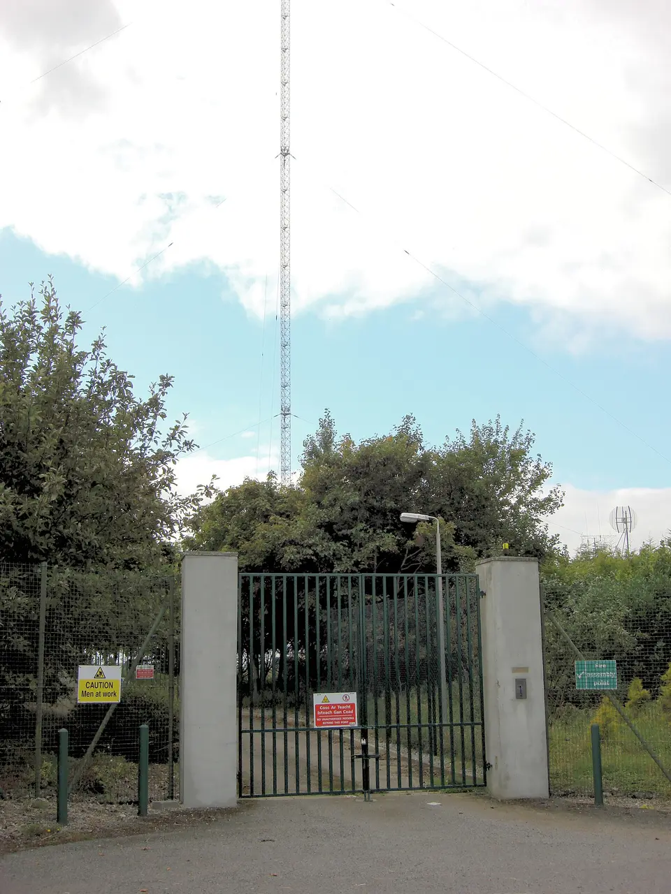 The entrance to the Longwave transmitter Clarkstown, County Meath, Ireland.