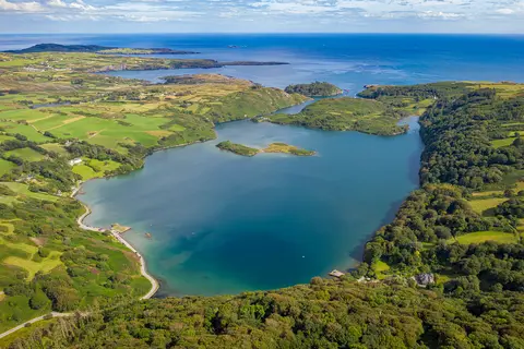 Lough Hyne, seen from a drone 100m above Knockomagh