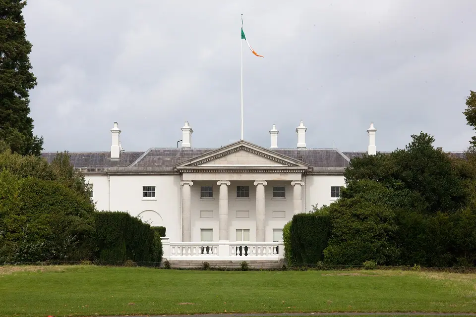 Áras an Uachtaráin in Dublin, Ireland. The official residence of the President of Ireland.