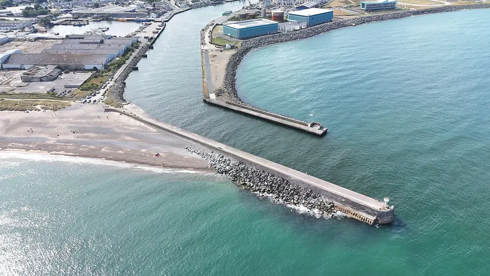 Arklow Pier aerial photo