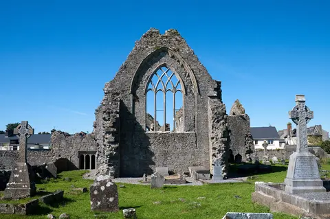 14th-century east window of the Dominican Priory in Athenry, County Galway, Ireland.