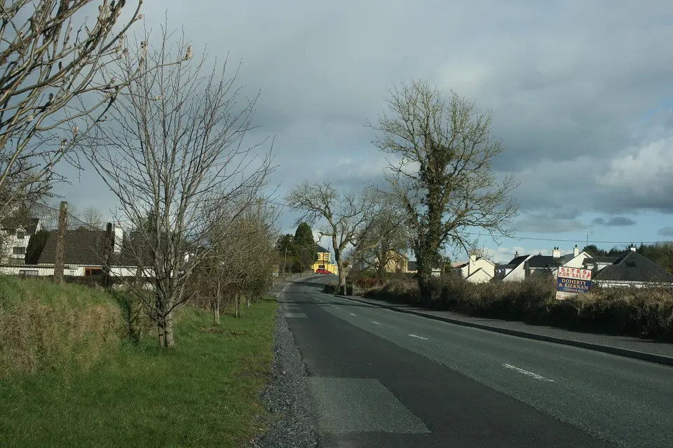 Ballinalee, County Longford, near to Ballinalee, Longford, Ireland. Approaching on the R194 from the west.