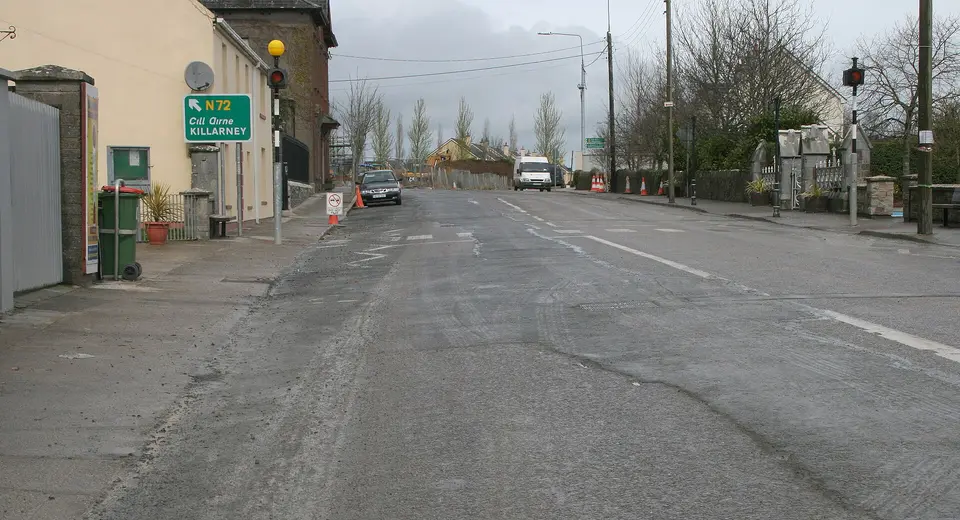 Ballyhooly, County Cork, near to An Baile Atha Hulla, Bloomfield Cross Roads, Upper Convamore and Castleblagh, Cork, Ireland. The N72 through Ballyhooly
