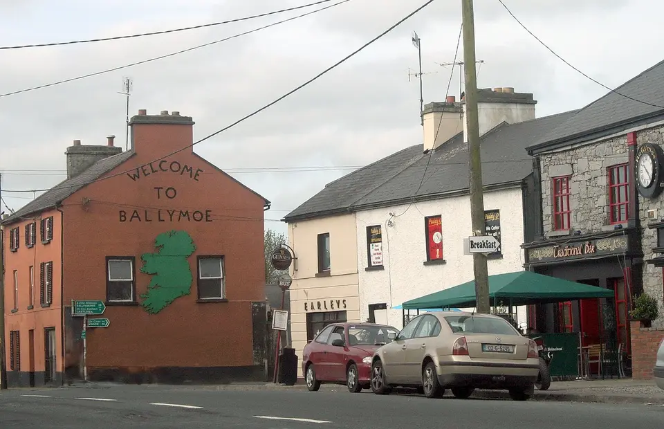 Ballymoe, County Galway On the Galway/Mayo border - you are welcome to it! The N60 takes a sharp right in this photo.
