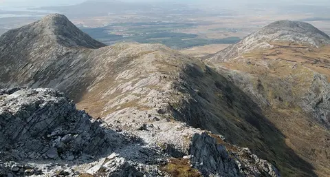 Benlettery (left) and Benglenisky (right) from Bengower, Connemara, Ireland