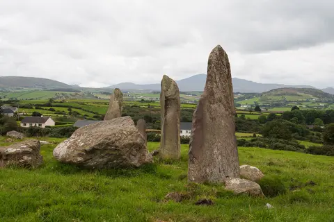 Bocan stone circle, looking south-west.