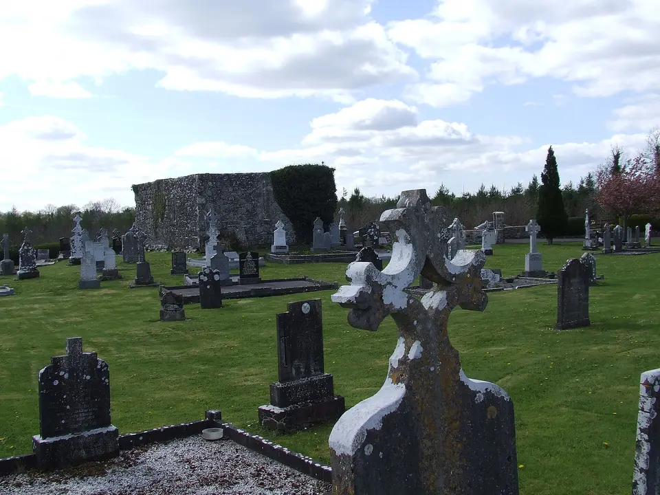 View of the 12th century church located in the graveyard of Bornacoola parshish, County Leitrim. May 2010.