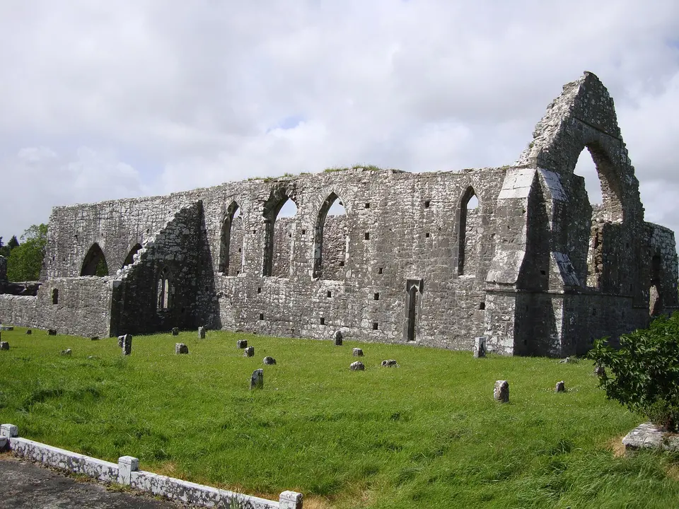 Photograph of the remains of Burriscarra Abbey, Co. Mayo, Ireland