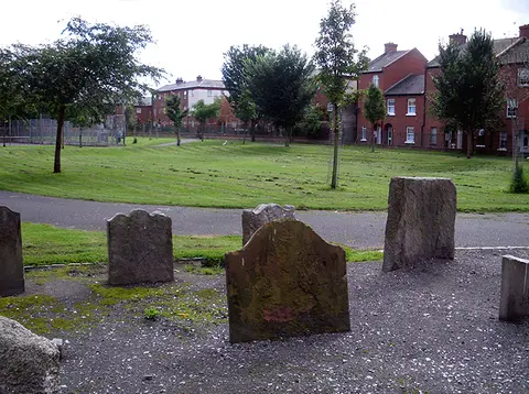 Photo of the former Cabbage Garden Cemetery in Dublin, Ireland.