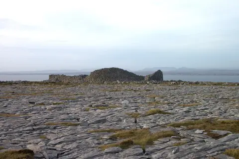 Stone ringfort (caher)onn plateau above Black Head Co Clare Ireland, Danny Burke