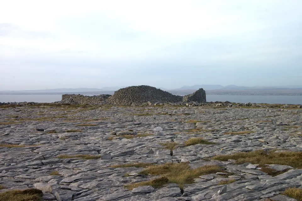 Stone ringfort (caher)onn plateau above Black Head Co Clare Ireland, Danny Burke