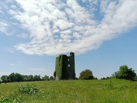 Remains of the bawn can be made out, especially on the right