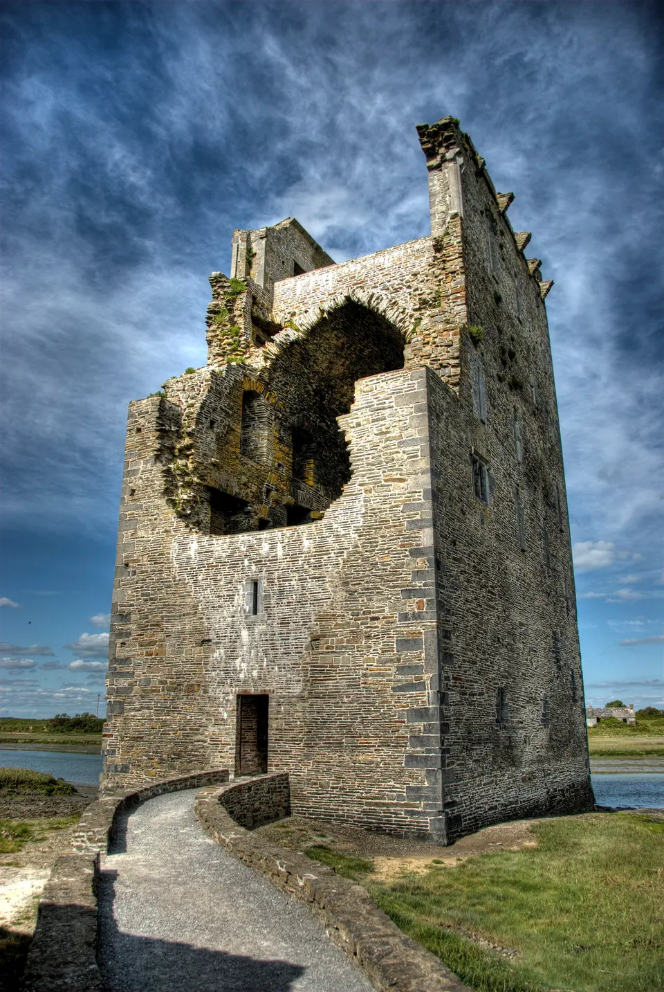 HDR photo of Carrigafoyle Castle, Co. Kerry, Republic of Ireland.