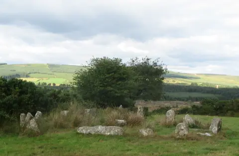 "Carrigagulla" stone circle, is found to the north of the village of Ballinagree County Cork, Ireland. Photograph taken 12th August 2006
