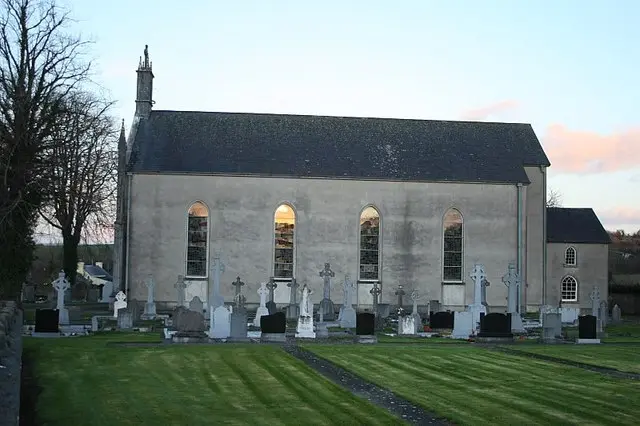 Church and graveyard Tulla Catholic church about 2Km from Threecastles.