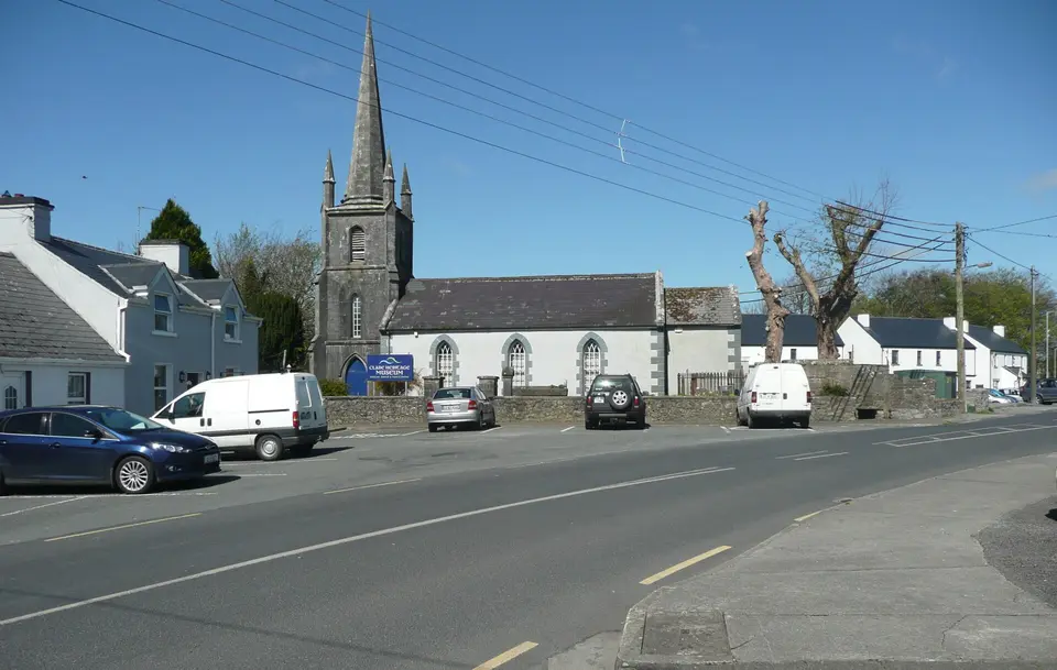 Church and street, Corofin