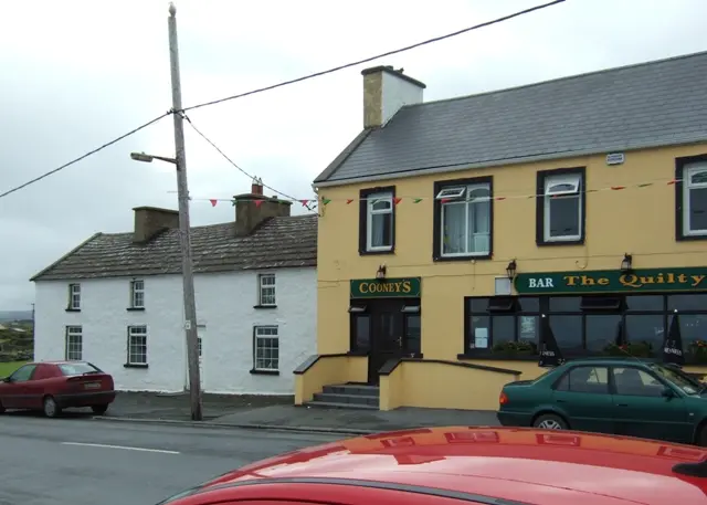 Cooney's Bar, Quilty The bar looks across the road to the sea.
