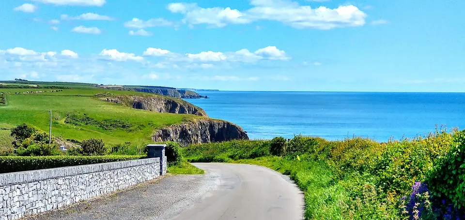 A view eastward of the cliffs along the Copper Coast.