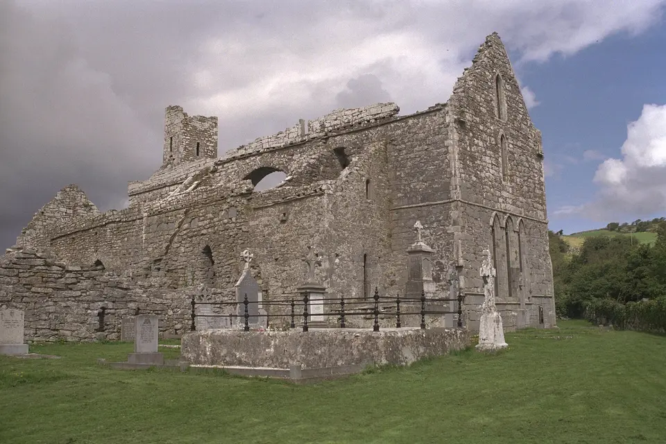 Corcomroe Abbey, County Clare, Ireland South East view