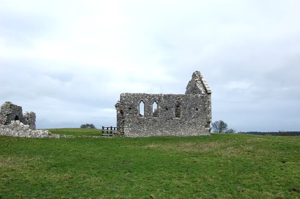 Derrynaflan Church ruin, view northwest.