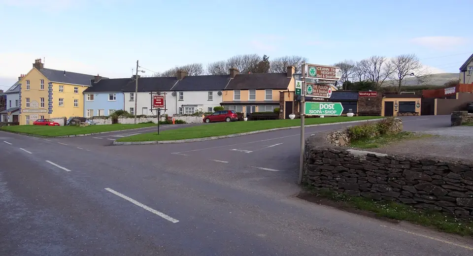 The center of the village of Ventry, towards the western end of the Dingle Peninsula, Ireland.