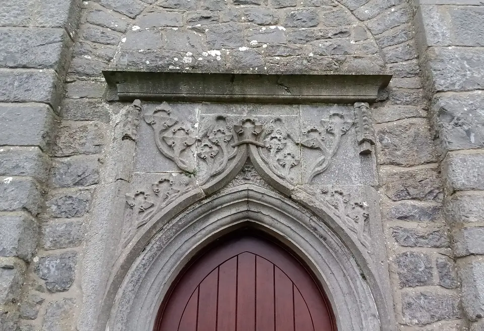 Door detail St Mary's Church Johnstown, moved here from the abbey in Grangefertagh.