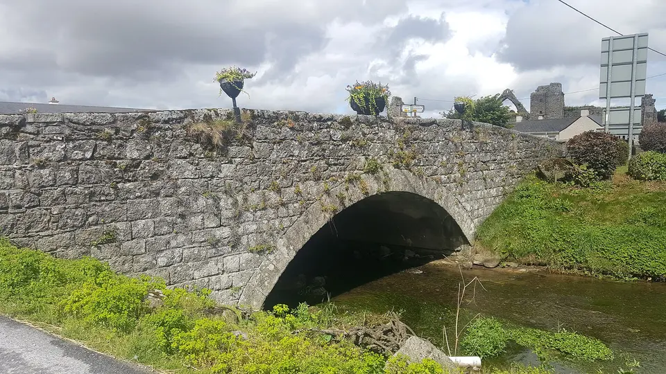 A single-span stone bridge over the River Lerr in Castledermot, County Kildare