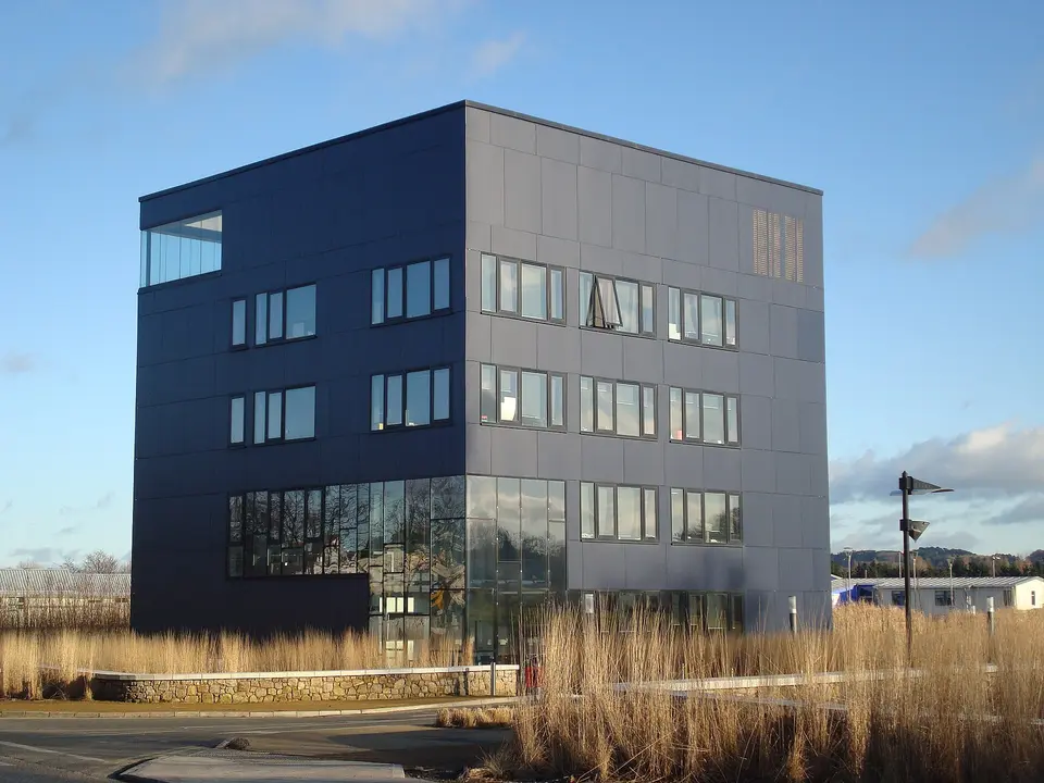 The Media Cube of the Dún Laoghaire Institute of Art, Design and Technology. Situated at the entrace to the institue.