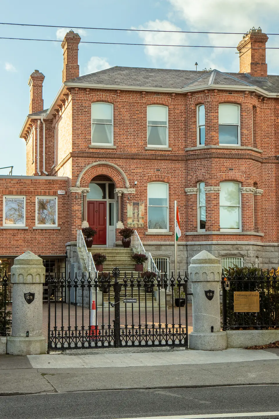 Exterior of the Embassy of India in Dublin, Ireland