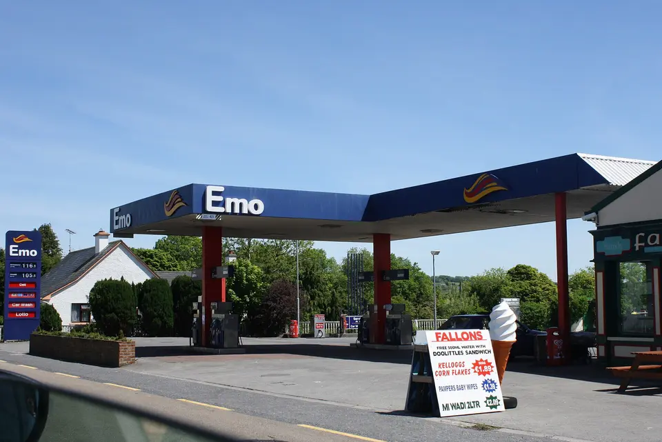 An Emo gas station near Sligo, Ireland, at the N17.