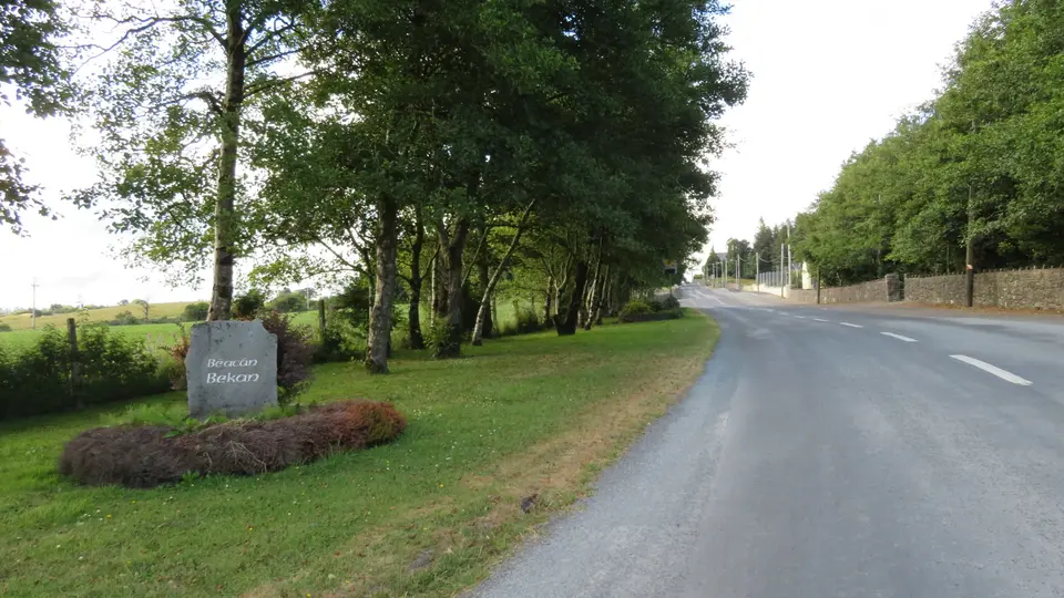 Southern entrance to the village of Bekan, County Mayo, Ireland.