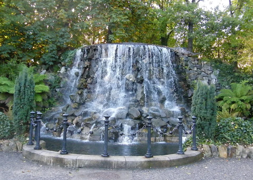 The waterfall in Dublin’s Iveagh Gardens, photographed in 2008. Venue setting.