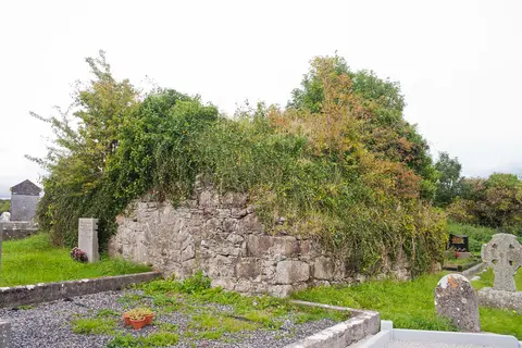 West gable of the church of the former Augustinian priory, now inmidst of the Gallen graveyard.