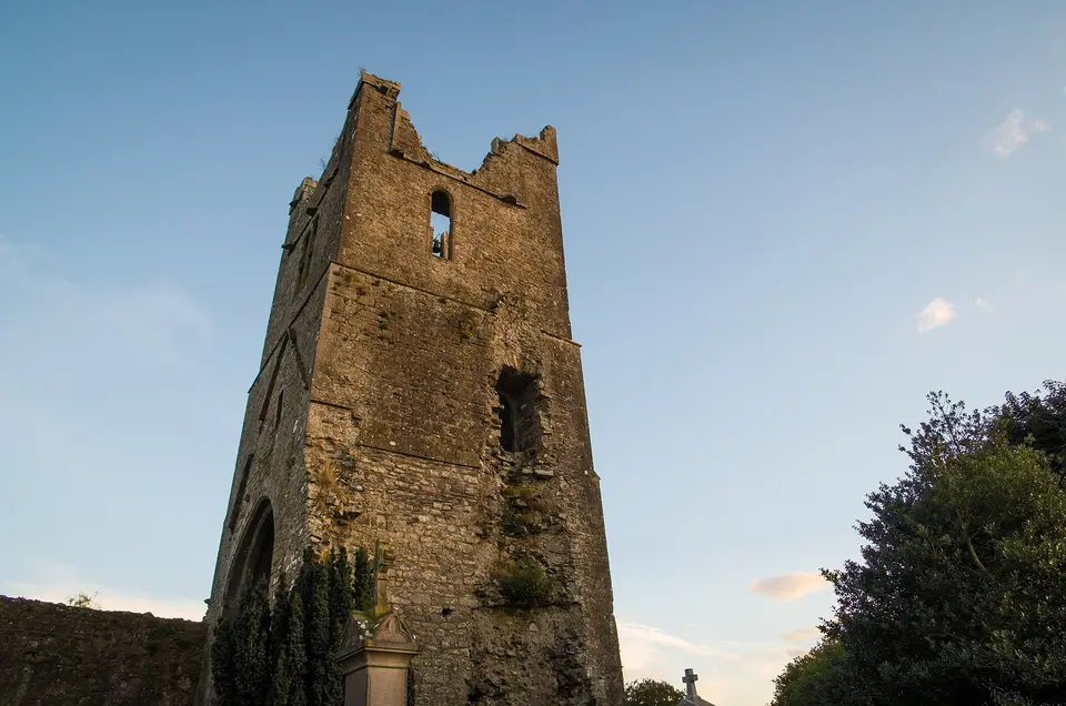 Ghost round tower, St. Mary's Abbey, Duleek