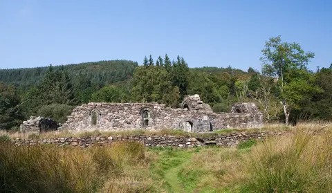 South range of St. Saviour's Priory, looking north.