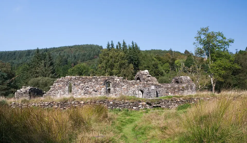South range of St. Saviour's Priory, looking north.