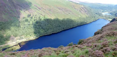 Glendalough Upper Lake (County Wicklow, Ireland) from South-West