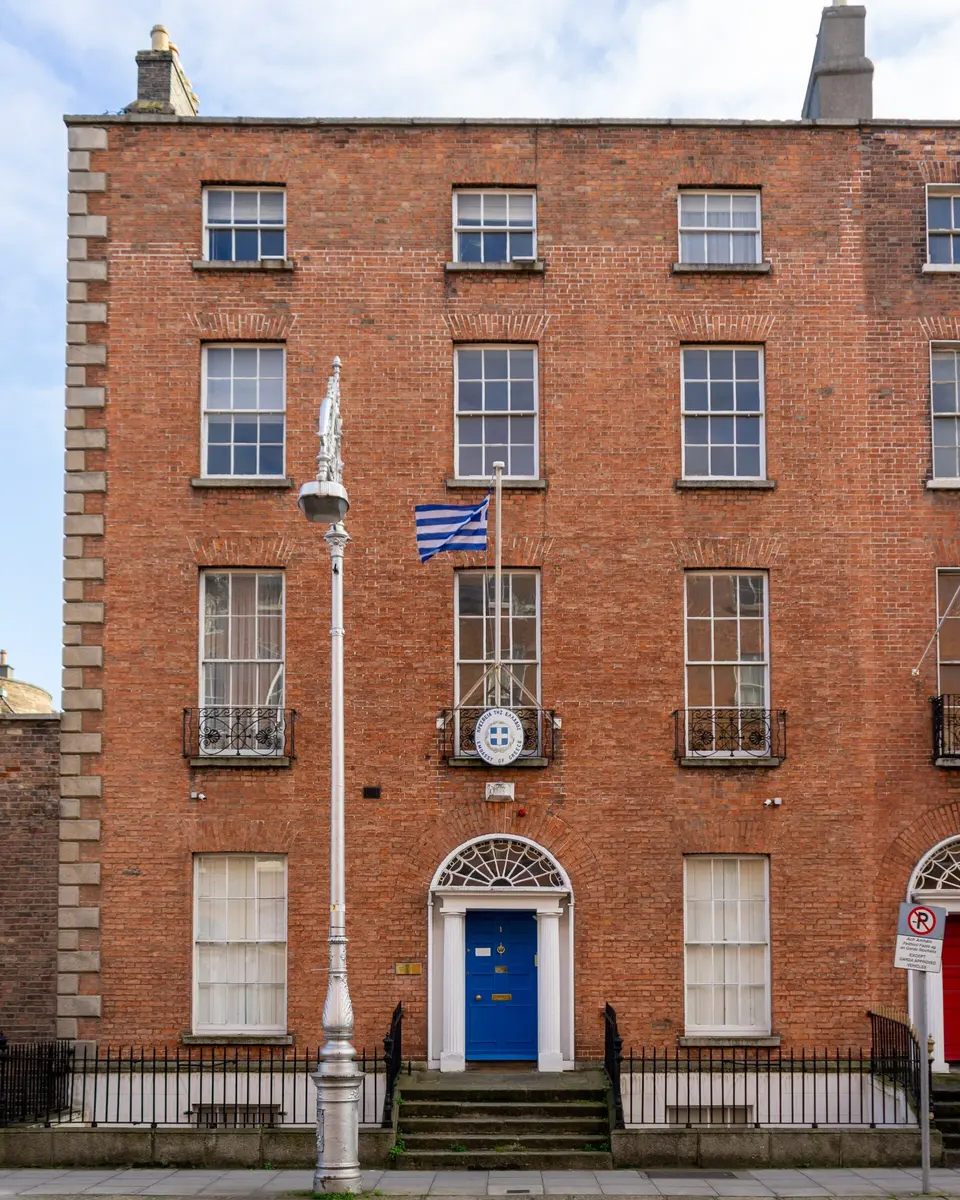 Facade of the Greek Embassy in Dublin