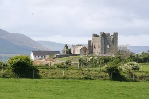 Green Castle, Greencastle, Carlingford Lough This is the view looking west from the Greencastle Road.