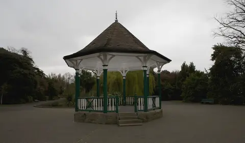 The bandstand and pond in Herbert Park, Ballsbridge, Dublin.