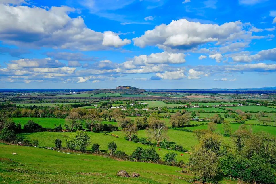 Landscape view of the Hill of Allen, County Kildare