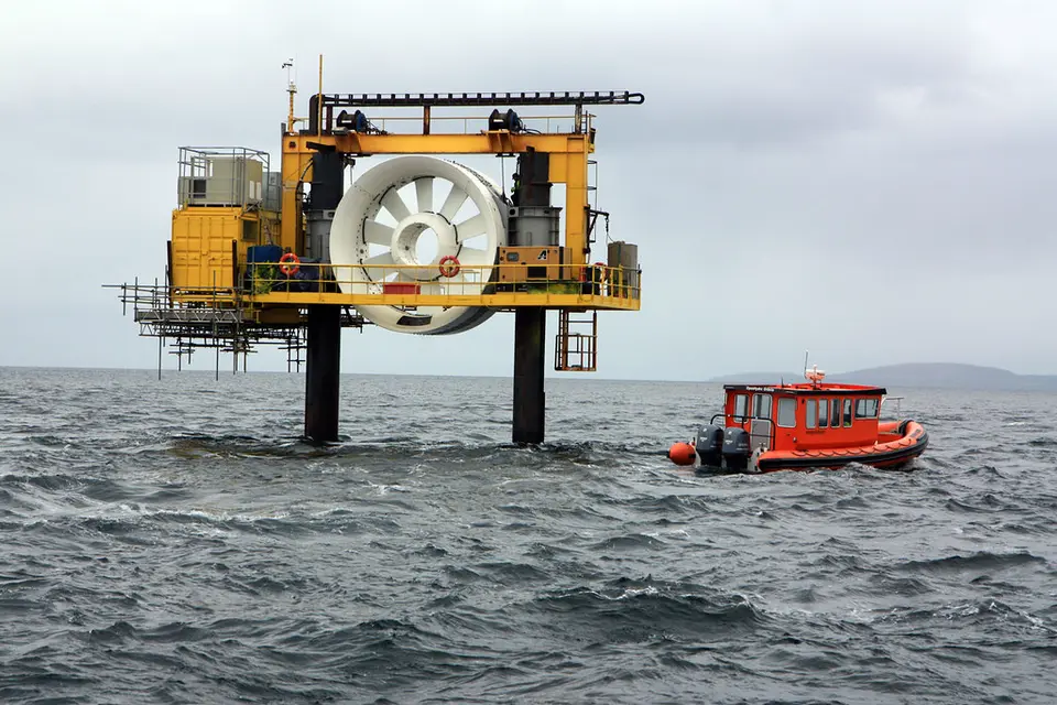 Hydrolienne installée par OpenHydro dans la baie de Fundy