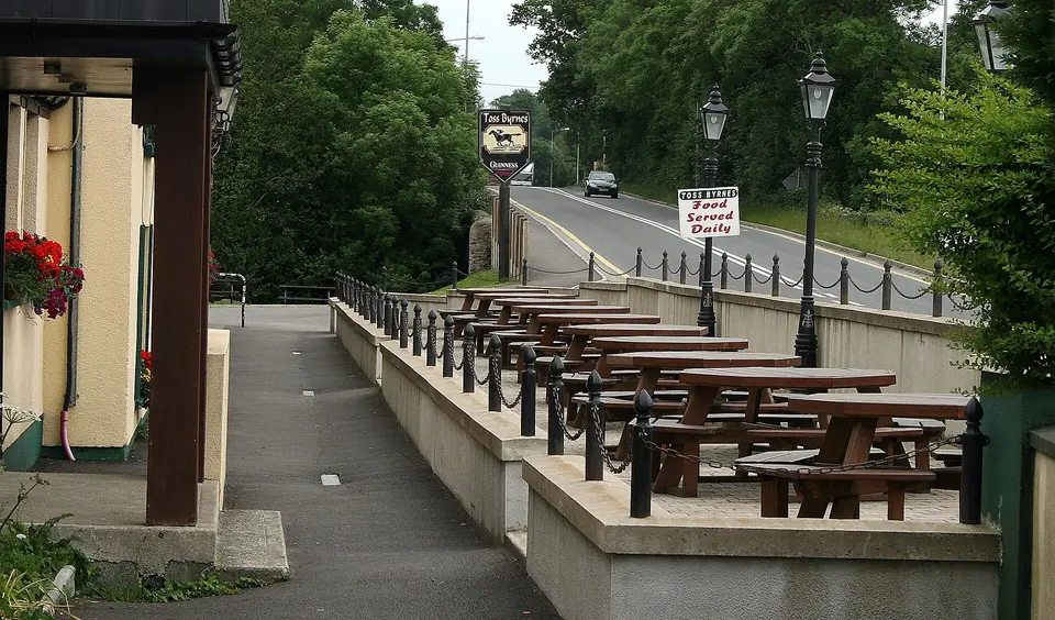 The village of Inch, County Wexford, Ireland viewed from Toss Byrne's pub.