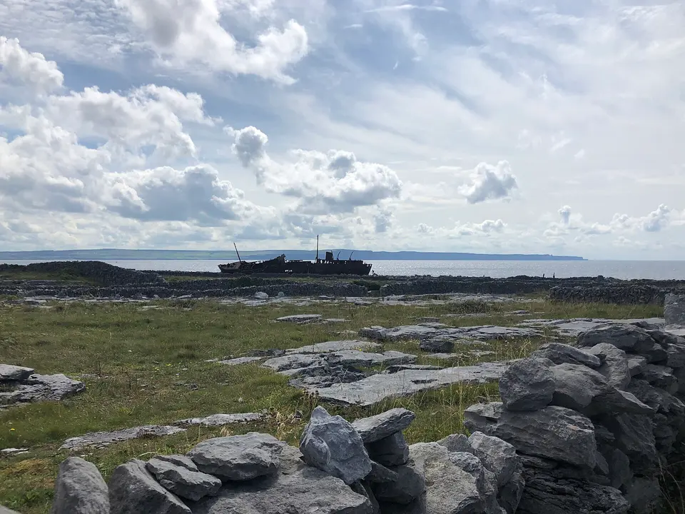 The remains of Plassy, a cargo vessel in the Irish Merchant Service that shipwrecked in a storm off the coast of Inisheer in 1960.