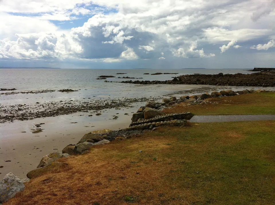 Beach, Spiddal/An Spideal Looking along the beach from the quay towards the town.