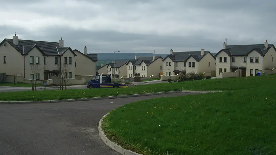 These houses are sparsely occupied and are a product of the Irish housing bubble.