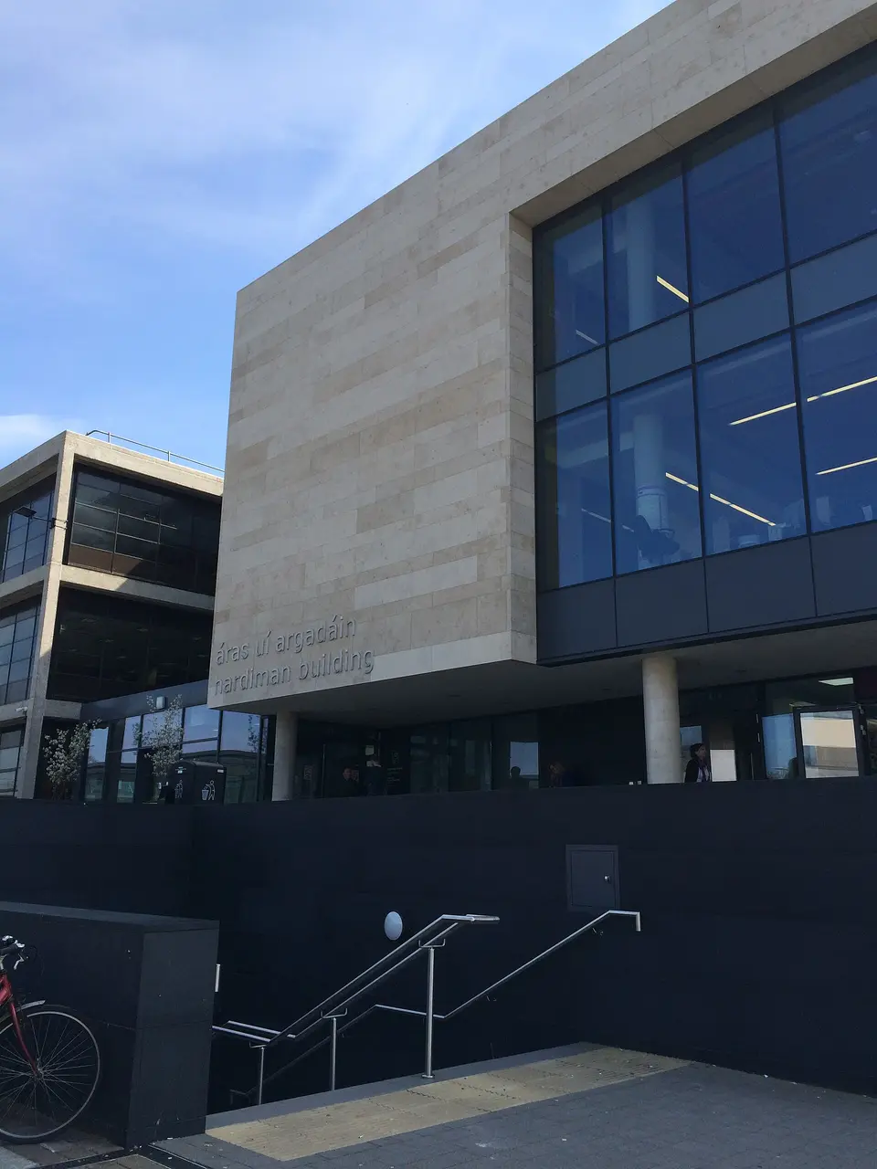 The front view of the James Hardiman Library at the National University of Ireland, Galway