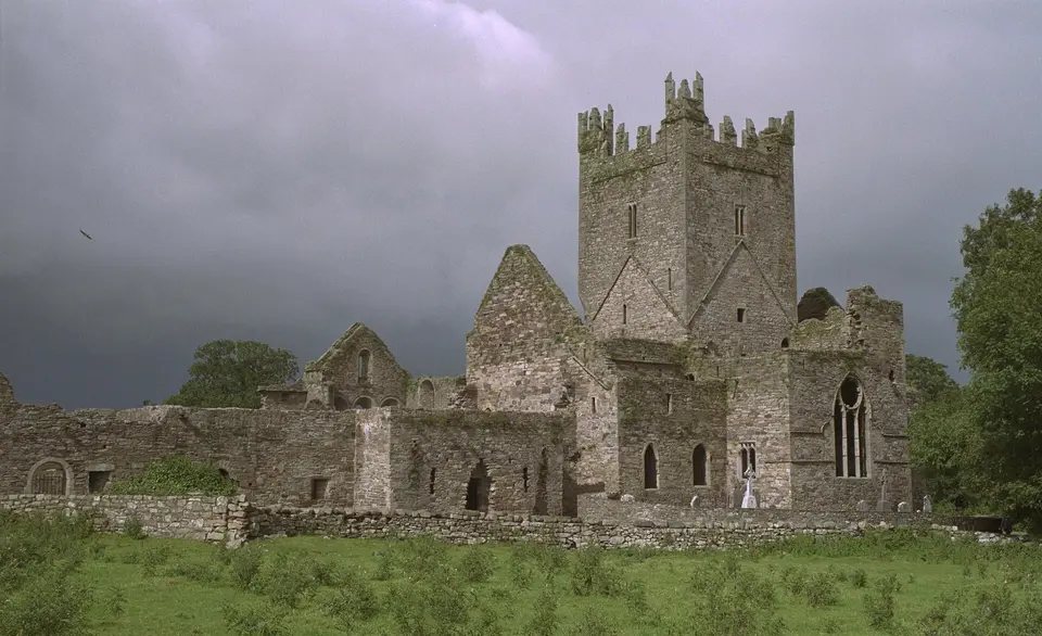 Jerpoint Abbey, County Kilkenny, Ireland East view of the abbey