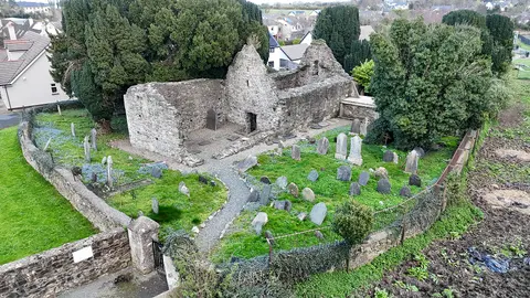 Kilcoole Church aerial photo