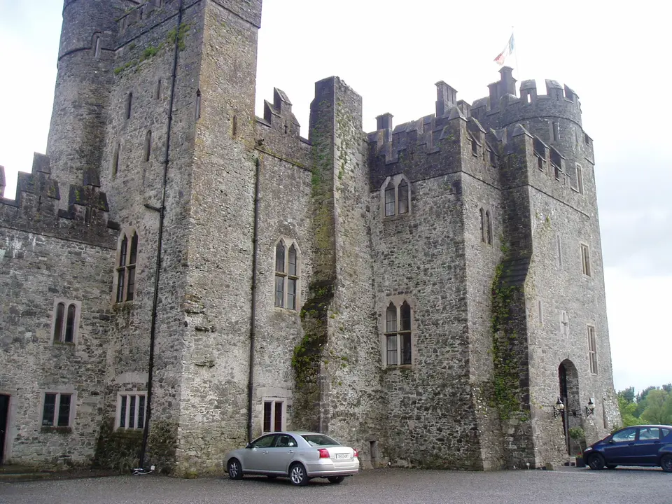Front left side of Kilkea Castle, Castledermot, County Kildare, Ireland